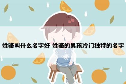 姓骆叫什么名字好 姓骆的男孩冷门独特的名字