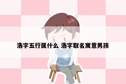 浩字五行属什么 浩字取名寓意男孩