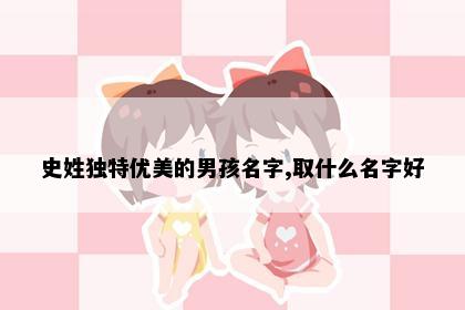 史姓独特优美的男孩名字,取什么名字好
