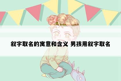叙字取名的寓意和含义 男孩用叙字取名