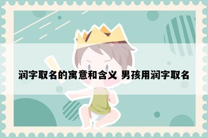 润字取名的寓意和含义 男孩用润字取名