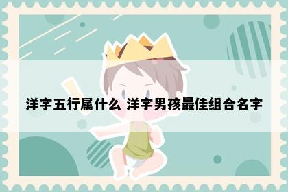 洋字五行属什么 洋字男孩最佳组合名字
