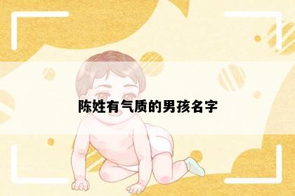 陈姓有气质的男孩名字