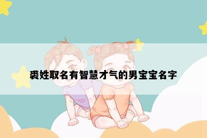 裘姓取名有智慧才气的男宝宝名字