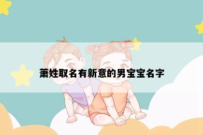 萧姓取名有新意的男宝宝名字