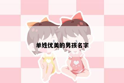 单姓优美的男孩名字