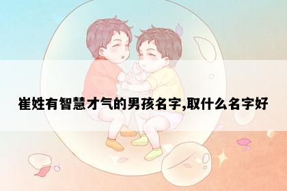 崔姓有智慧才气的男孩名字,取什么名字好