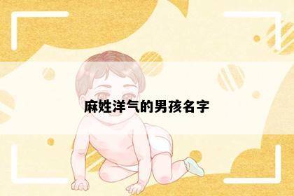 麻姓洋气的男孩名字