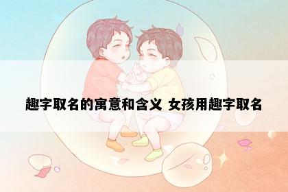 趣字取名的寓意和含义 女孩用趣字取名