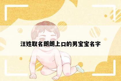 汪姓取名朗朗上口的男宝宝名字