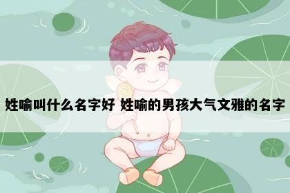 姓喻叫什么名字好 姓喻的男孩大气文雅的名字