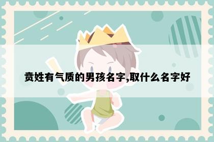 贲姓有气质的男孩名字,取什么名字好