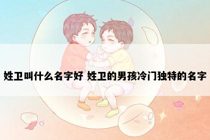 姓卫叫什么名字好 姓卫的男孩冷门独特的名字