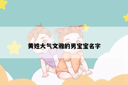 黄姓大气文雅的男宝宝名字