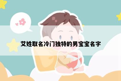 艾姓取名冷门独特的男宝宝名字