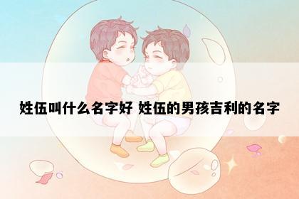 姓伍叫什么名字好 姓伍的男孩吉利的名字