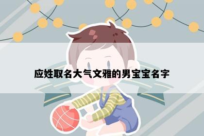 应姓取名大气文雅的男宝宝名字