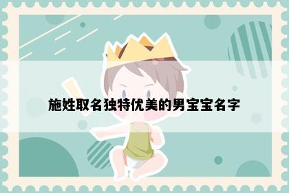 施姓取名独特优美的男宝宝名字