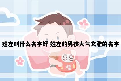 姓左叫什么名字好 姓左的男孩大气文雅的名字