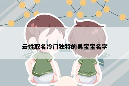 云姓取名冷门独特的男宝宝名字