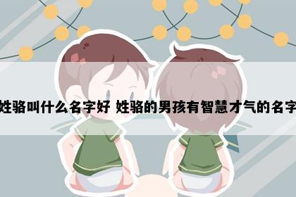 姓骆叫什么名字好 姓骆的男孩有智慧才气的名字