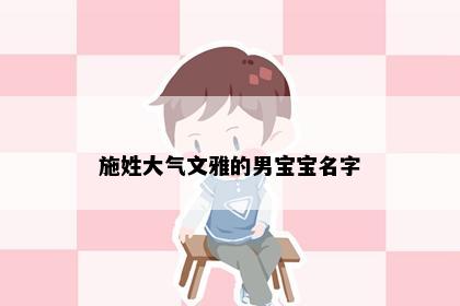 施姓大气文雅的男宝宝名字